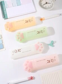 1 个猫爪铅笔盒、文具收纳笔袋、PP 容器、便携式遮光盒、独立式、大容量清洁铅笔盒、DIY 笔筒、PP 塑料笔杯、多功能学校和办公用品、旅行洗漱包 - 彩色 - 查看 10