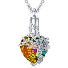 Tree Of Life Urn Necklaces For Ashes Celtic Heart Cremation Jewelry Memorial Keepsake Jewelry Funnel Filler Gifts For Women Men