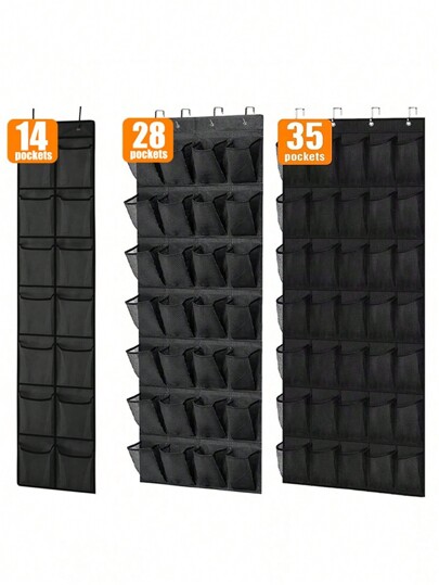 1pc Large Pocket Shoe Boxes On Doors, Hanging Shoe Boxes In Closets, Quality Clear Shoe Racks On Doors, Shoe Racks And Metal Hook Storage Behind Doors