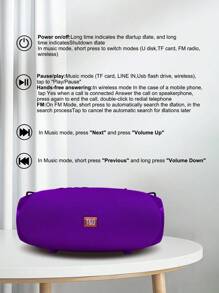 T&G 10W大功率无线便携式户外蓝牙低音炮 防水防尘 带挂绳 手持或斜挎 支持音频输出 TF卡 USB 内置锂电池