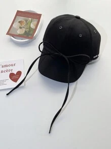 1pc Soft Crown Y2K Niche Lace Bowknot Peaked Baseball Cap, Women Breathable Outdoor Sun Protection Hat, Sweet Elegant Summer/Spring Look