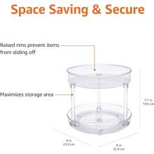 Basics Organizador de charolas giratorias Lazy Susan de 2 niveles, 23 cm de diámetro, transparente - 30,48 cm de diámetro, 2 niveles, paquete de 2 - Ver 4