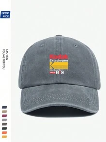 1pc Vintage Korean Style BLACK Film Print Adjustable Casual Baseball Cap, Unisex Retro Trucker Hat, Soft Peak, All Season, Suitable For Leisure, Hiking, Photography, Birthdays, Parties, Holiday & Valentine's Day Gifts