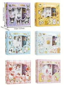Sanrio 1SET Sanrio Hand Account Sticker Set Cartoon 32 Pack Hand Account Stickers Cute Fashion DIY Stickers Gift Box Tape