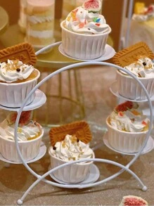 1pc Reuzenradvormig 6-laags metalen displayrek, gebruikt voor het decoreren en organiseren van collecties, cupcake-standaards, creatieve bruiloftsdecoratie en gepersonaliseerde desserttafels, geschikt voor beeldjes, poppen, sieraden, jubileum, verjaardag en feest