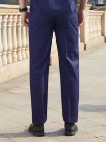 Men's Work Suit Top Uniform Pants Shirts Protection Button Down Ventilate Antifouling Quick Dry - Pants (Navy Blue) - View 2