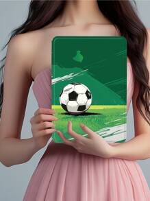 1pc Customized Football Shock-Proof White Tablet Protective Case Compatible With IPad Air 11-In.(M2)-2024/IPad Air 13-In.(M2)-2024/IPad Pro11-In.(M4)-2024/IPad Pro13-In.(M4)-2024/IPad Pro 12.9 (2017)/Apple IPad Air 13 (2025) And Other Models, Great Daily Gift For Friends