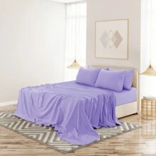 LUX DECOR 6-Piece Embroidered Bed Sheet Set – Brushed Microfiber, Deep Pocket, Lightweight & Breathable – Graduation Gifts, Home Decor, Sleep Protection For Dorms, Student Beds, Back‑To‑School Gift, Soft Bed Linens, Comfortable Sleep, Luxury Bed Set, Valentine's Day Bedroom, Spring Bedding Refresh, Guest Room Essentials, Dorm Room Bedding, Premium Bed Linens, Easy Care Sheets, Hypoallergenic Fabric, Year-Round Comfort, Master Bedroom Update, Matching Bedding Set, Hotel Quality Linens - 薰衣草 - 查看 6