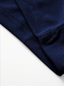 Officeau Men's Heart Print Short Sleeve Casual Commuting Polo Shirt Spring To Summer - Navy Blue - View 6