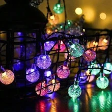 10M 80 Luces LED de colores con bombillas redondas pequeñas para decoración exterior y del jardín - Luces LED impermeables con longitud de 10M, perfectas para decoración de paredes y habitaciones, ideales para entornos festivos de jardín y patio, alimentadas por una caja de baterías (baterías no incluidas)