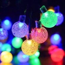 10M 80 Luces LED de colores con bombillas redondas pequeñas para decoración exterior y del jardín - Luces LED impermeables con longitud de 10M, perfectas para decoración de paredes y habitaciones, ideales para entornos festivos de jardín y patio, alimentadas por una caja de baterías (baterías no incluidas)