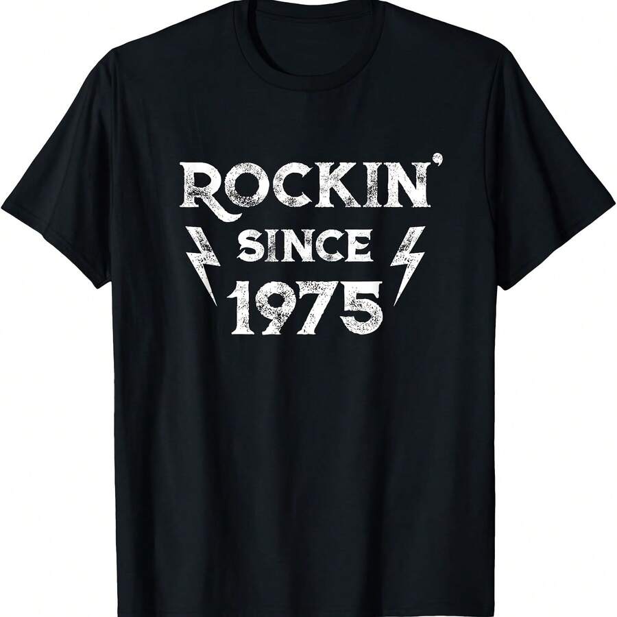 50 Year Old  Classic Rock 1975 50th Birthday T-Shirt - Black - View 1