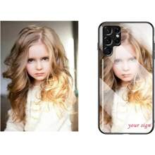 Funda personalizada y exclusiva compatible con Samsung Galaxy S24 Ultra S24+ S24 S23 S22 S21 S20 FE Ultra S10 S9 S8 Plus, con vidrio templado, personalizada para regalos de San Valentín, cumpleaños, Navidad, con foto y logotipo empresarial, con textura mate