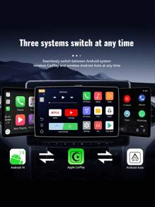 XUDA 3-In-1 Wireless CarPlay & Android Auto Box Adapter, 2GB RAM+16GB ROM/4GB RAM+64GB ROM, Plug And Play, Open Android System With Built-In Apps, Compatible With IOS 10+ / Android 11.0+, Suitable For 98% Wired CarPlay Car Models - Black - View 3