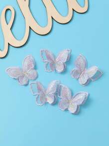 10 件双绣花蝴蝶蕾丝贴花缝制熨烫补丁彩色欧根纱蝴蝶用于 DIY 工艺品服装礼服帽子新娘发饰婚礼装饰 - 彩色 - 查看 18