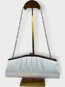 EverlyX 帶鏈條的褶襉緞面派對手拿包 - 女式時尚 - 24/48 小時內從西班牙發貨