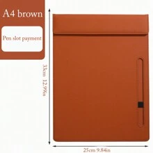 1pc Customized PU Leather Conference Folder, A4 File Folder, Business Writing Clipboard, Leather Writing Board, Magnetic Clipboard, Note And Receipt Holder, Suitable For Business Hotels, Schools, Offices, Companies, Personalized Creative Gift,Back To School,School Supplies - Multicolor - View 10