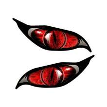 2 pegatinas de ojos malignos de vinilo rojo para cascos de coche o motocicleta, pegatinas para decoración del parabrisas de 12/20cm de largo