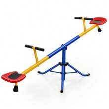 Homasis Kids Seesaw Swivel Teeter Totter Playground Equipment 360° Rotation - Blue, yellow, red, black - View 1