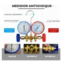 Air Conditioning Fluoride Tool Fluoride Alloy Tool Kit AC Manifold Gauge Set Auto Service Kit For R134A R22 R404A R410A - Red and Blue - View 9