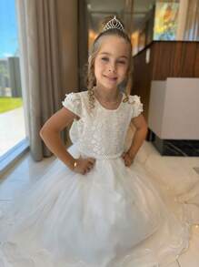 Youth Premium Party Dress Birthday Florist Bridesmaid Luxury Colors Pink Rose Blue Serenity Red - 米色 - 查看 7