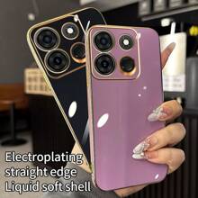 Phone Case, New Luxury, High-End, Sturdy, , Shock Resistant, Heavy-Duty TPU Soft Protection Back Cover, Shock Resistant For Phone Case, New Luxury, High-End, Sturdy, , Shock Resistant, Heavy-Duty TPU Soft Protection Back Cover, - Purple - View 6