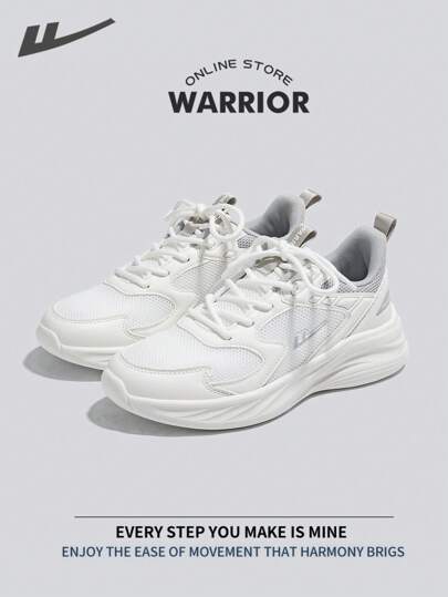 WARRIOR Women's Fashionable Retro Sneakers, Lightweight Breathable Running Shoes For Spring/Summer, Minimalist Casual Style, Suitable For All Seasons, Durable And Comfortable, Ideal For All-Day Wear Training Shoes, Soft Sole White Shoes