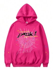 Hip Hop Spider Hoodies Set Y2k Hoodie Tracksuit Pullover Sweatshirt For Women Men Matching Hoodies For Couples - 粉色 - 查看 2
