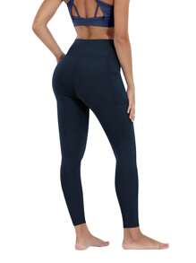 6pack Leggings With Pockets High Waisted And Tummy Control Yoga Leggings Gym Pants In Spring & Fall Gift For 6 Sisters - 2黑2深灰2藏青 - 查看 4
