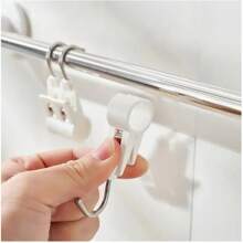 4 PIEZAS Ganchos de acero inoxidable blanco de uso múltiple - Fácil instalación, montable en pared para tubo de 1,1 cm/0,433 in de diámetro, perfecto para cocina, baño, sala de estar