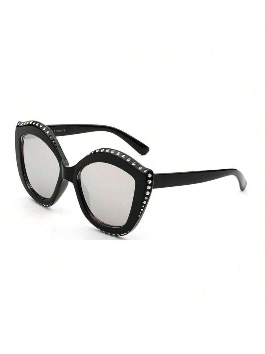 Oversized Cat Eye Frame Design Fashion Sunglasses For Women - Gray - View 1