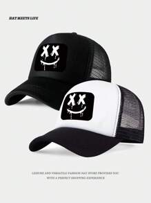 Adjustable Breathable Mesh Baseball Cap With Milan Italy Pattern Print, Unisex Outdoor Sun Hat For Daily Commute