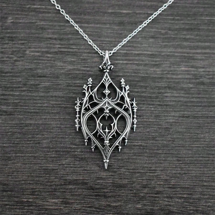 Collier pendentif vintage gothique cœur creux château, collier minimaliste à la mode pour femmes, cadeau de fête