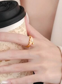 1pc Vintage Pink Peony Enamel Open Ring, Delicate Luxury Knuckle Ring, Best Gift For Girlfriend/Valentine's Day,Mom,Mother,Mother's Day,Gift