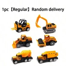 Tecforood 1/6PCS 1:64 Diecast Car Set, Including Bulldozers, Forklift, Excavator & Other Educational Indoor,Yellow And Black Color Schemeoutdoor Toy Cars, Mini Car Models For Boys And Girls 3 Years Old Birthday Gifts,Toy Simulation Car Model Engineering Vehicle Road Roller