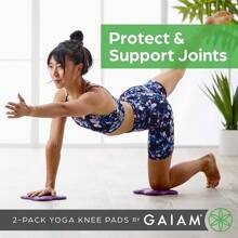 Yoga Knee Pads (Set Of 2) - Yoga Props And Accessories For Women/Men Cushions Knees And Elbows For Fitness, Travel, Meditation, Kneeling, Balance, Floor, Pilates Halloween Christmas New Year - 紫色 - 查看 2