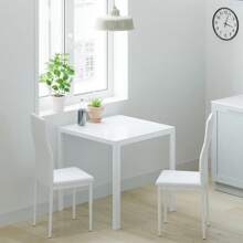 Glass Dining Table, 75cm Square Kitchen Table With Tempered Glass Top And Metal Frame For Dining Room Meeting Room - White - View 8