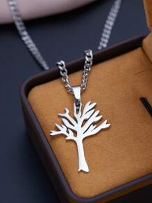 1 pièce Collier Homme Punk Hip Hop Arbre de Vie en Acier Inoxydable Chaîne Ras du Cou Vintage Cadeau de Bijoux pour Couple - collier - Voir 6