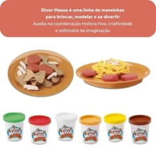 Kit Massinha de Modelar Infantil C/ Acessórios Diver Massa Fazendo Massas - Divertoys 8058 - Multicolorido - Visão 3