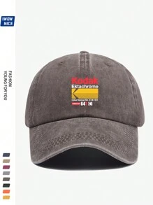 1pc Vintage Korean Style BLACK Film Print Adjustable Casual Baseball Cap, Unisex Retro Trucker Hat, Soft Peak, All Season, Suitable For Leisure, Hiking, Photography, Birthdays, Parties, Holiday & Valentine's Day Gifts