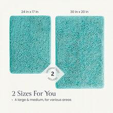 BELADOR Bathroom Rugs Sets 2 Piece- Plush Bath Mat Set Quick-Dry Soft Chenille Mat With Rubber Backing, Absorbent Rug Set, Washable Bath Rugs - Bath Mats 24x17 + 30x20 - Sea Green - View 6