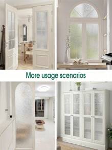 1卷窗户隐私膜，装饰性隐私窗膜遮阳，磨砂玻璃窗膜，非粘性隐私贴膜，静电贴窗贴，