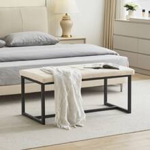 TUKAILAi banco comedor 100cm, banco pasillo con asiento grueso cojín de terciopelo, banco tapizado con patas de metal, banco cama armario banco cocina, banco armario dormitorio pasillo muebles