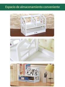 Desktop Shelf - Simple Desk Organizer, Compact Bookshelf For College Students And Office File Cabinet - White - View 5