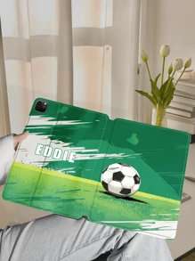 1pc Customized Football Shock-Proof White Tablet Protective Case Compatible With IPad Air 11-In.(M2)-2024/IPad Air 13-In.(M2)-2024/IPad Pro11-In.(M4)-2024/IPad Pro13-In.(M4)-2024/IPad Pro 12.9 (2017)/Apple IPad Air 13 (2025) And Other Models, Great Daily Gift For Friends