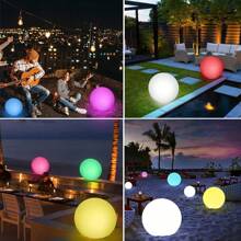 Luz de noche esférica LED con 16 colores, recargable por USB, lampara luminosa de mesa/bar con control remoto inalámbrico, resistente al agua, flotante, para piscina exterior, patio, playa, decoración de fiestas, San Valentín, bodas y festividades