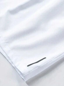 4pcs Men's Reflective Stripe Drawstring Waist Athletic Shorts, Versatile Colors For Running, Hiking, Gym Workout, Outdoor Sports - White - View 6