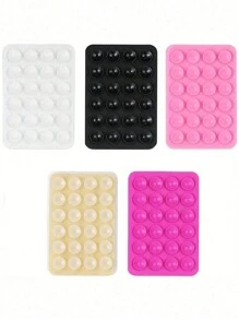 Set de 5 agarre de silicona para teléfono, soporte de teléfono con ventosa, asa de teléfono manos libres, soporte de anillo para dedos compatible, en blanco + negro + rosa + transparente + rosa rojo para regalo del día de San Valentín