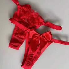 Kit 3 Sexy Thongs Bow Tulle Lace G-String