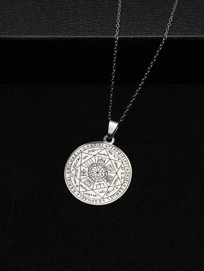 Pingente de Selo dos Sete Arcanjos/Cubo de Metatron/Colar de Declaração de São Miguel Pingente de Amuleto